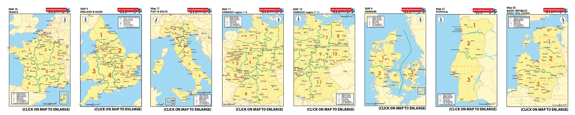 Groupage by road maps