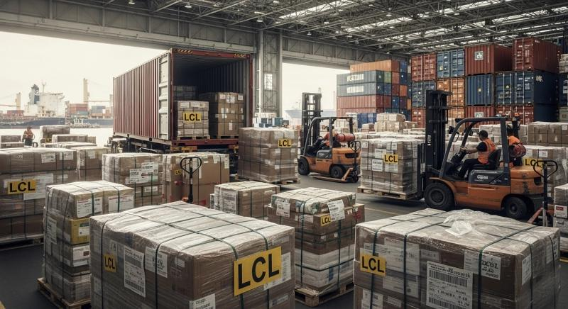 Containers prepared for Groupage by Sea/NVOCC