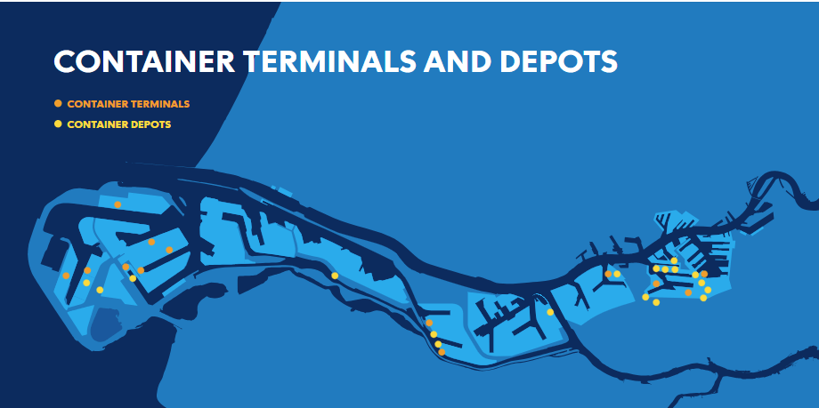 Container terminals and depots in the Port of Rotterdam