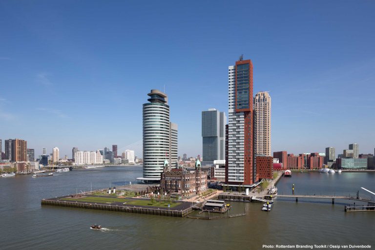 View on Hotel New York, former office of the Holland America Line, from where hundreds of thousands of immigrants left Europe heading for a new future in the United States of America and Canada.