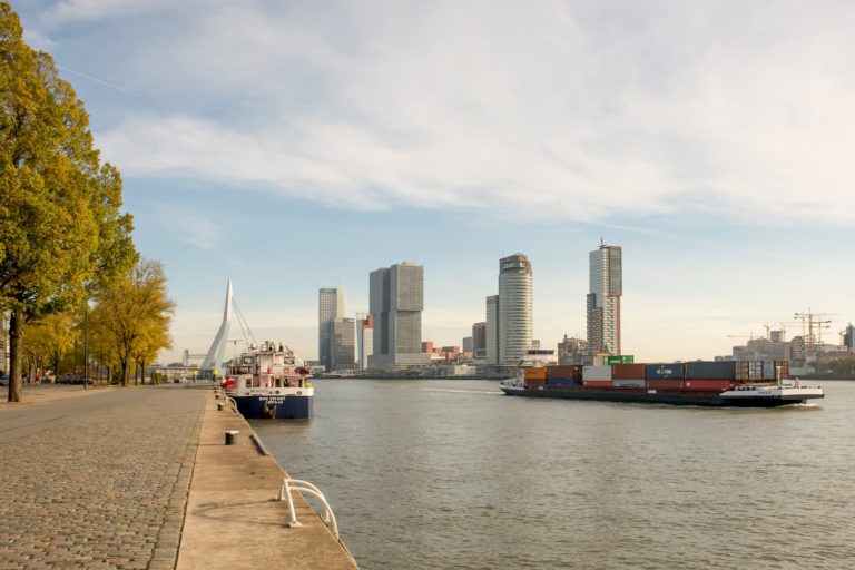 Skyline Rotterdam City, Location:Wilhelminakade-Erasmusbrug, Rotterdam (Photo: Willem van Kasteren)